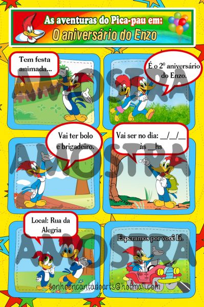 Convite Gibi Pica-Pau